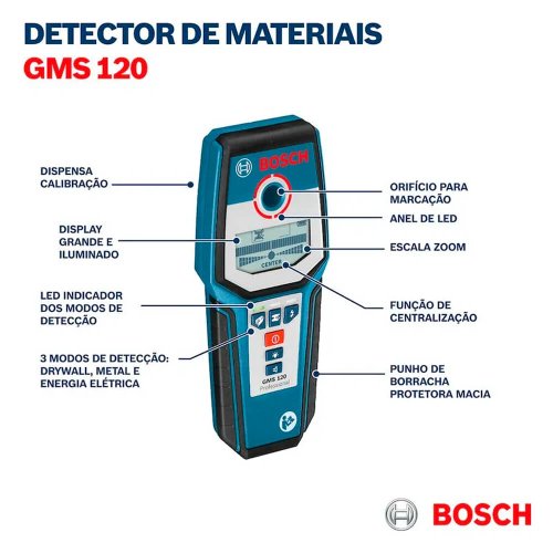 Detector de Materiais GMS 120 Profissional - Bosch