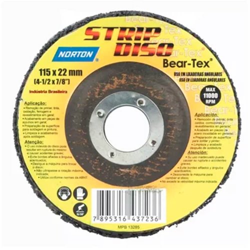 Disco Bear-Tex Strip Disc 115x22 - Norton Disco Bear-Tex Strip Disc 115x22 - Norton