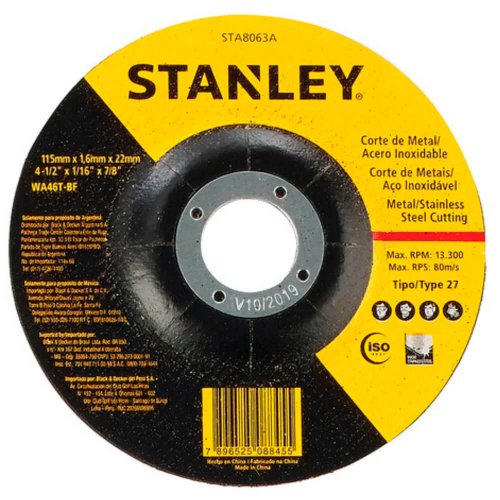 Disco Corte Inox 115 x 4,0 x 22,22 - STA8063 - Stanley