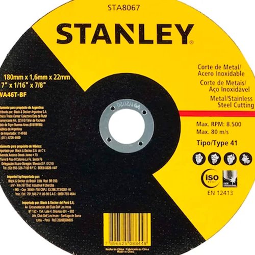 Disco Corte Inox 180 x 1,6 x 22,22 - Stanley