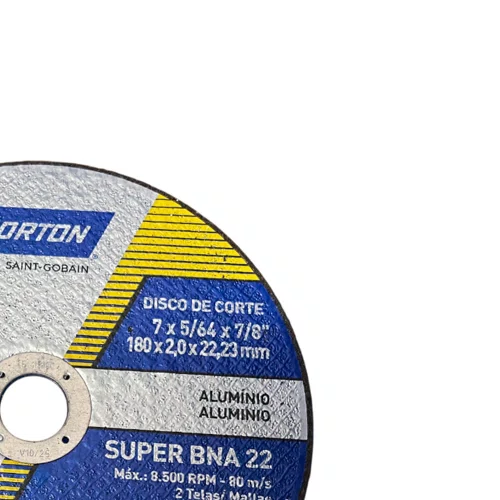 Disco de Corte Alumínio BNA22 - 177,8 x 2,0 x 22,22 - Norton