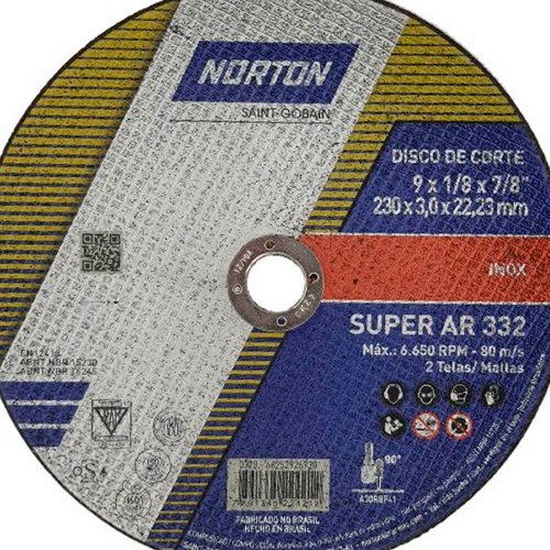 Disco de Corte AR 332 - 230 X 3,0 X 22,23 - Norton