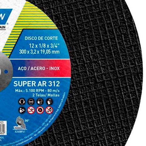 Disco de Corte AR312 - 300 x 3,2 x 19,05 - Norton