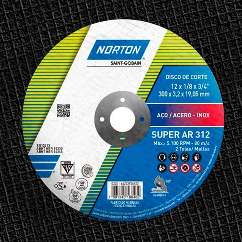 Disco de Corte AR312 - 300 x 3,2 x 19,05 - Norton