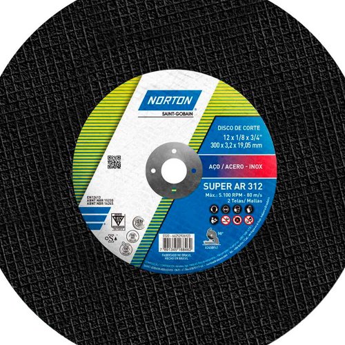 Disco de Corte AR312 - 300 x 3,2 x 19,05 - Norton