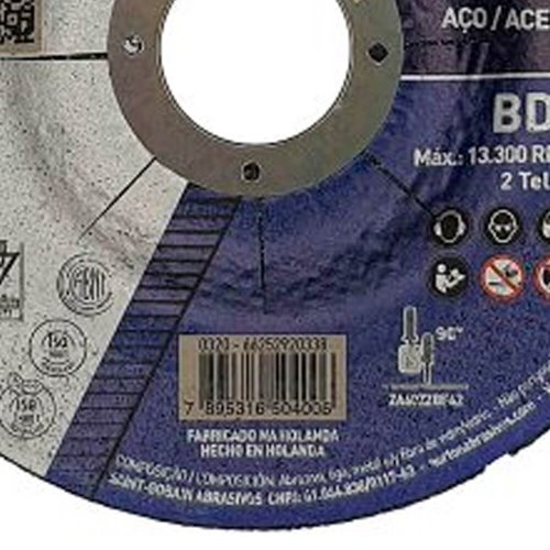 Disco de Corte BDA08 - 115,0 x 0,8 x 22,23 - Norton