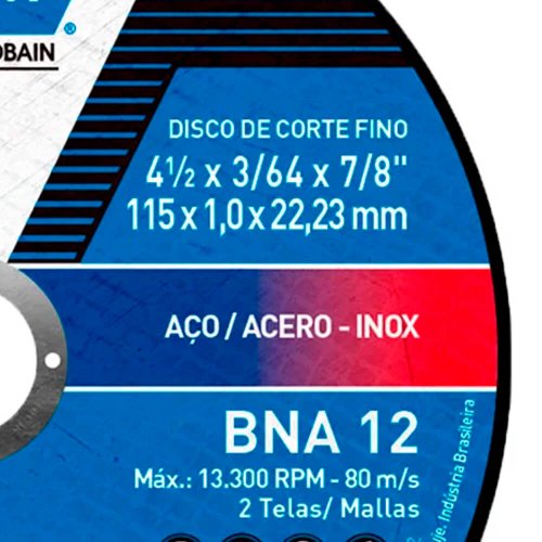 Disco de Corte Norton BNA12 115 x 1,0 x 22,22mm