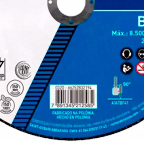 Disco de Corte BNA12 180 x 1,6 x 22,22mm - Norton