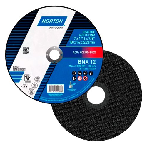 Disco de Corte BNA12 180 x 1,6 x 22,22mm - Norton