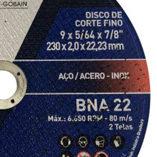 Disco de Corte BNA22 - 230 x 2,0 x 22,23 - Norton