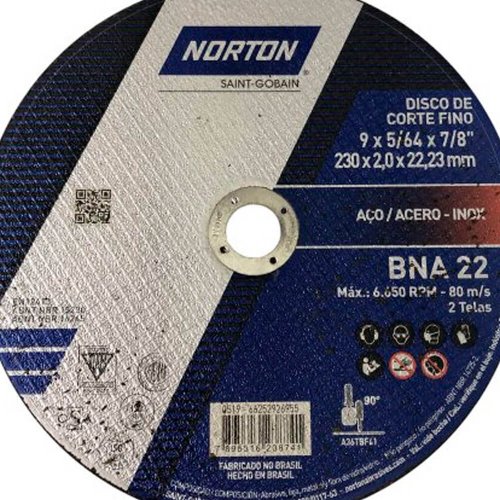 Disco de Corte BNA22 - 230 x 2,0 x 22,23 - Norton