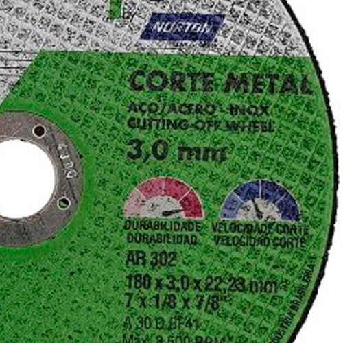 Disco de Corte Classic AR302 - 180 x 3,0 x 22,23 - Norton