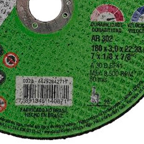 Disco de Corte Classic AR302 - 180 x 3,0 x 22,23 - Norton