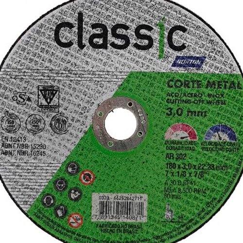 Disco de Corte Classic AR302 - 180 x 3,0 x 22,23 - Norton