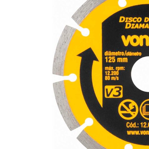 Disco de Corte Diamantado 125mm Segmentado V3 - Vonder