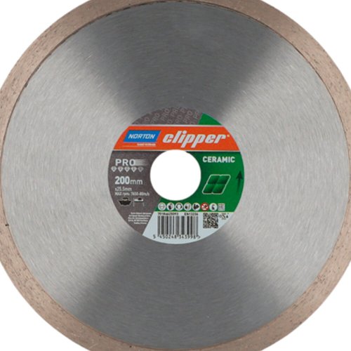 Disco de Corte Diamantado Clipper Pro Ceramic 200 x 25.4 x 2 - Norton