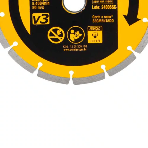 Disco de Corte Diamantado V3 180mm x 25,4mm - Vonder