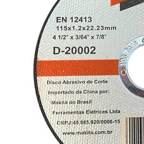 Disco de Corte Para INOX 115 X 1,2 X 22,23mm - Makita