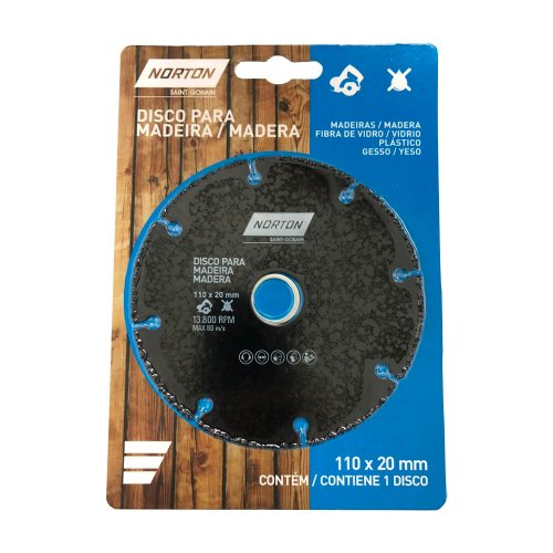 Disco de Corte para Madeira de Tungstenio 110X1X20MM - Norton