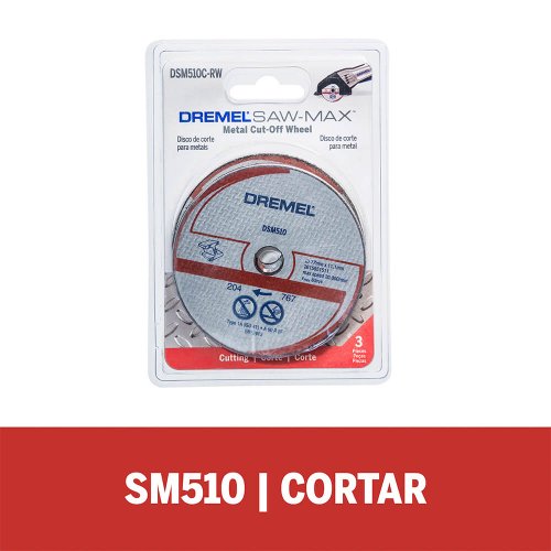 Disco de Corte SAW-MAX METAL 77mm DSM510 com 3 - Dremel