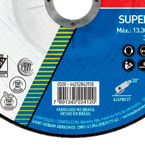Disco de Desbaste 115 BDA 530 - 115 x 5,0 x 22,23 - Norton