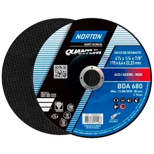 Disco de Desbaste 115BDA680 - 115 X 6,4 x 22,23 - Norton