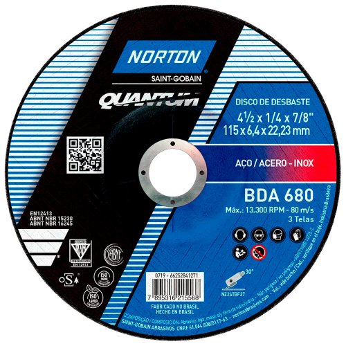 Disco de Desbaste 115BDA680 - 115 X 6,4 x 22,23 - Norton