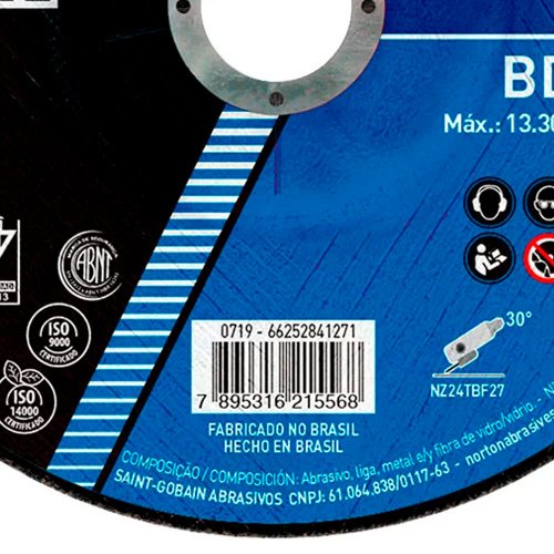 Disco de Desbaste 115BDA680 - 115 X 6,4 x 22,23 - Norton
