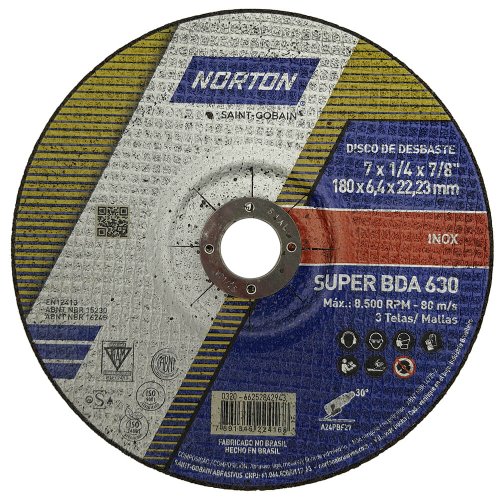 Disco de Desbaste 180 BDA 630 - 180 x 6,4 x 22,23 - Norton