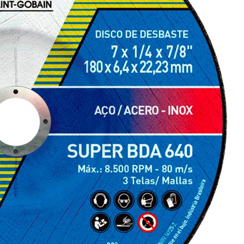 Disco de Desbaste 180 BDA 640 - 180 x 6,4 x 22,23mm - Norton