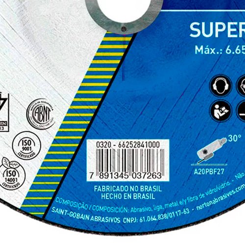 Disco de Desbaste 230 BDA 640 - 9" x 1/4" x 7/8" - Norton