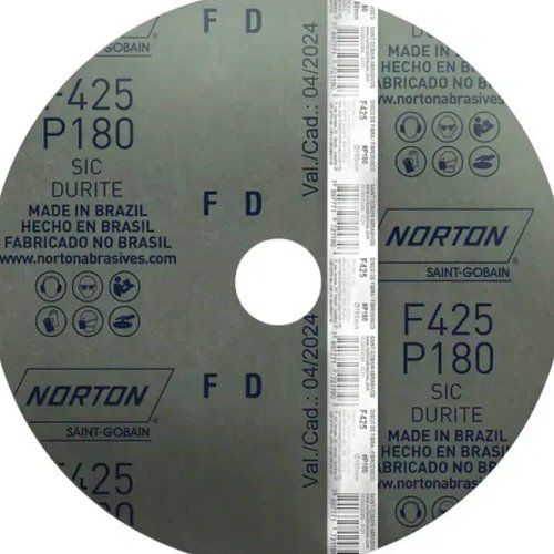 Disco de Fibra Durite F425 180x22mm Grão 180 - Norton