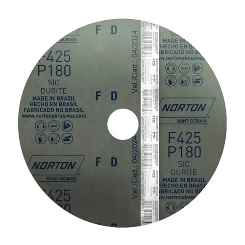 Disco de Fibra Durite F425 180x22mm Grão 180 - Norton
