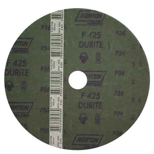 Disco de Fibra Durite F425 180x22mm Grão 36 - Norton