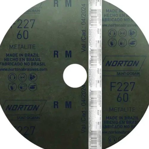 Disco de Fibra Metalite F227 115 x 22mm Grão 60 - Norton