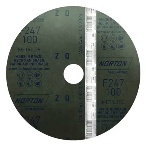 Disco de Fibra Metalite F247 180 x 22mm Grão 100 - Norton