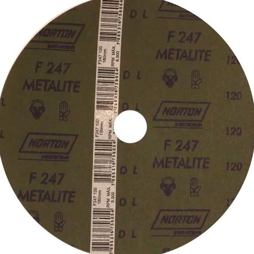Disco de Fibra Metalite F247 180 x 22mm Grão 120 - Norton