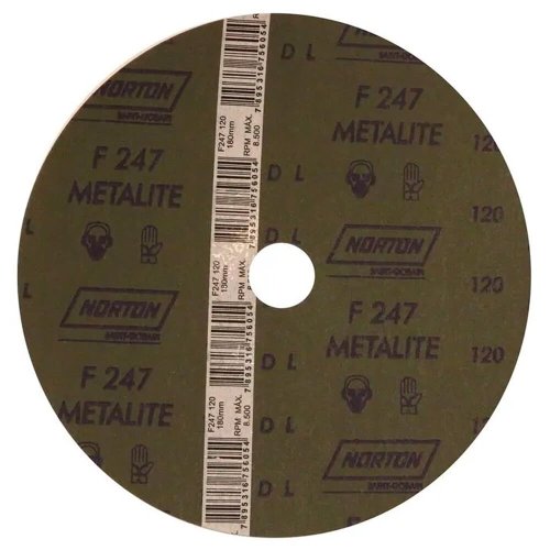 Disco de Fibra Metalite F247 180 x 22mm Grão 120 - Norton