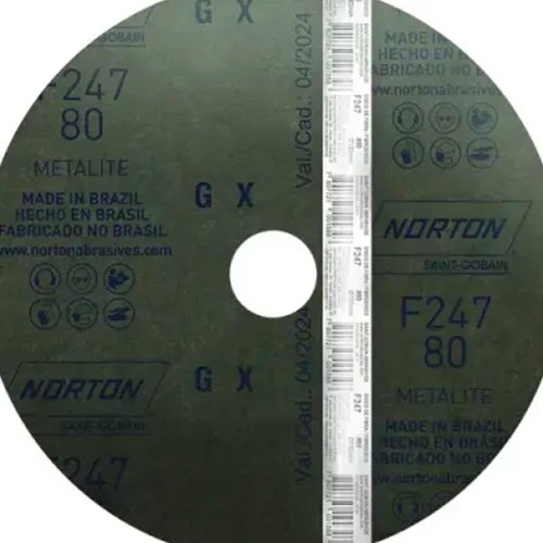 Disco de Fibra Metalite F247 180 x 22mm Grão 80 - Norton