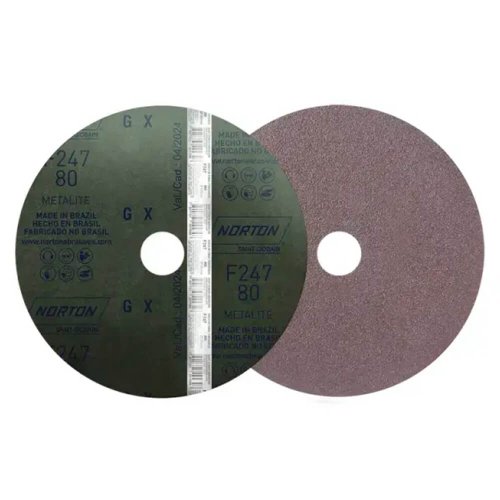Disco de Fibra Metalite F247 180 x 22mm Grão 80 - Norton