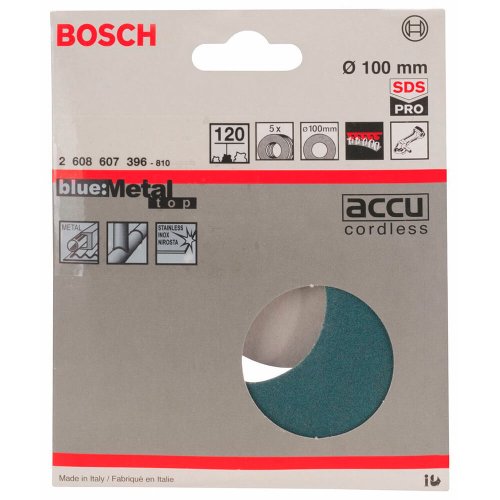 Disco de Lixa #120 Azul para Metais - 2608607396 - Bosch