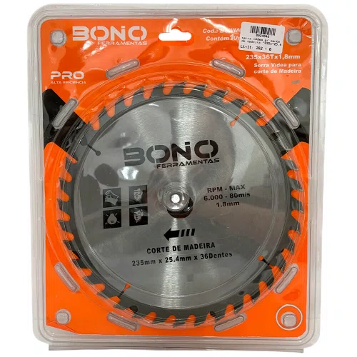 Disco de Serra 235mm x 25.4mm 36 Dentes - Bono