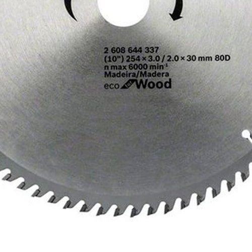 Disco de Serra Circular ECO 10" x 80D - Bosch