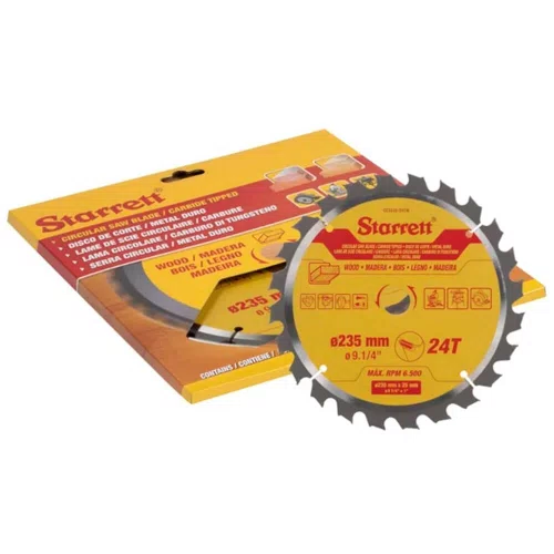 Disco de Serra Circular Metal Duro para Madeira 235 X 25MM 24D - Starrett