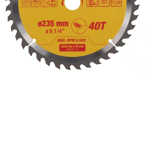 Disco de Serra Circular Metal Duro para Madeira 235 X 25MM 40D - Starrett
