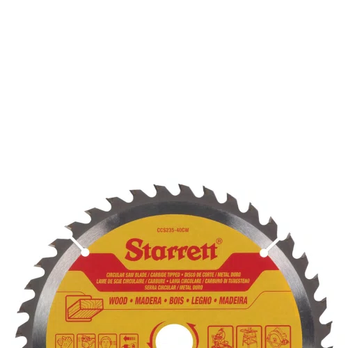 Disco de Serra Circular Metal Duro para Madeira 235 X 25MM 40D - Starrett