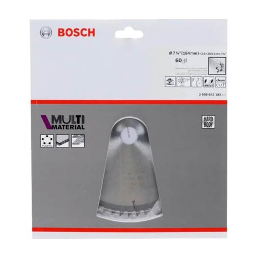 Disco de Serra Multimaterial 7.1/4" 184 x 2 x 20 T60 - Bosch