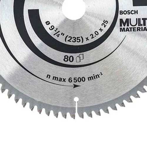Disco de Serra Multimaterial 9.1/4" 235x 2 x 25 T80 - Bosch