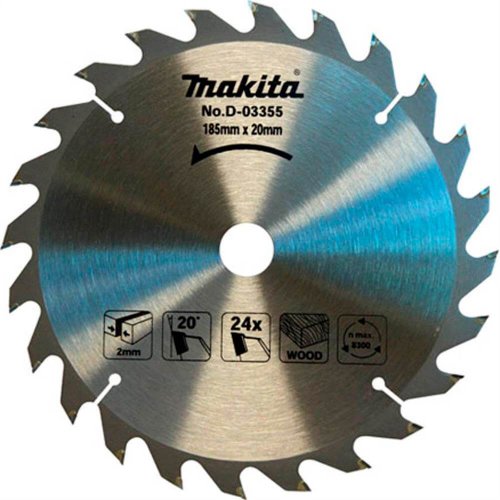 Disco de Serra para Madeira 185 x 20 x 2 - 24 Dentes - Makita