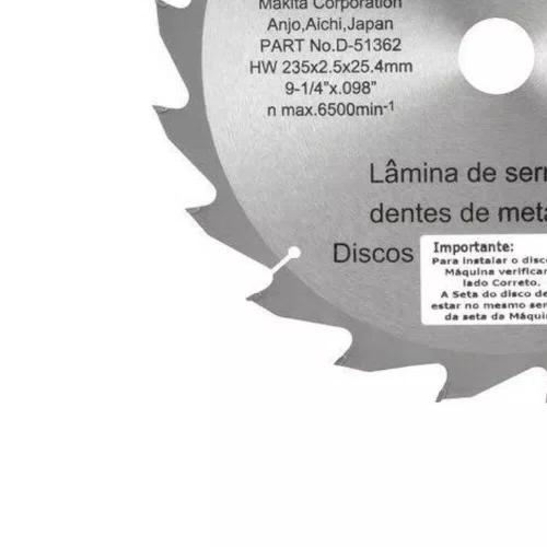 Disco de Serra TCT 235 x 25.4mm com 20 Dentes - Makita